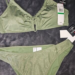 Large Green Glitter Bikini Set